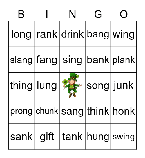 St. Patrick's Day Bingo Card