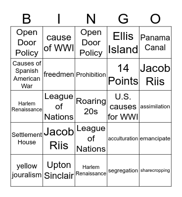 SS REVIEW Bingo Card