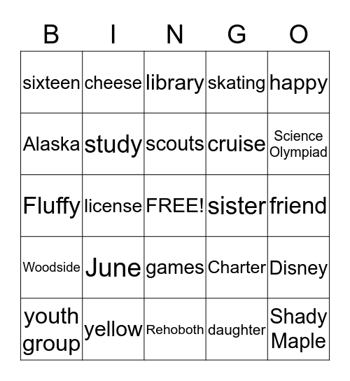Happy 16th Birthday Anna! Bingo Card