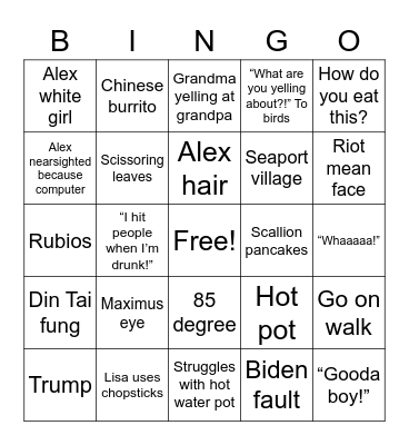 Home Bingo Card