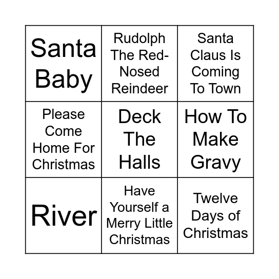 And So This Is Christmas Bingo Card