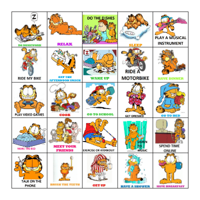 Daily routines Bingo Card