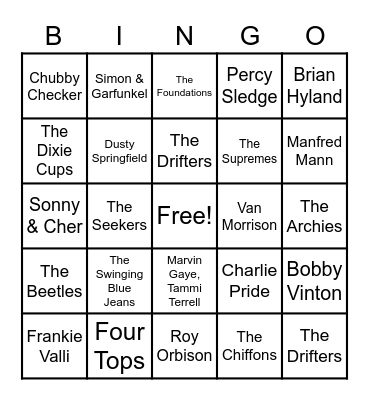 60's My Tutor Bingo Card