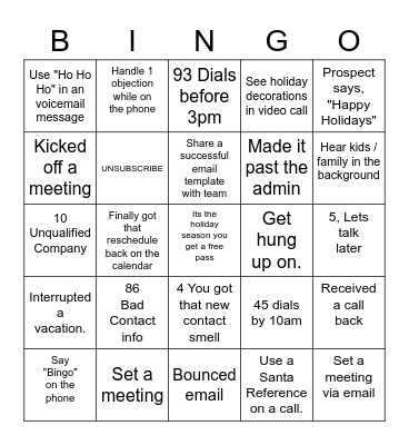 EBQ Holiday Bingo! Bingo Card