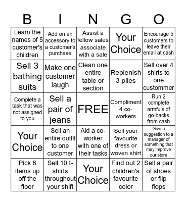 Sales Bingo Card