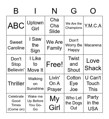 Music BINGO Card