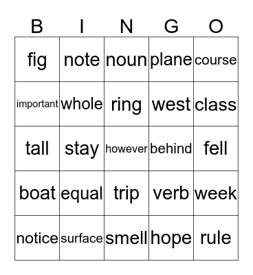SLCSB Sight Words 3.1 Bingo Card