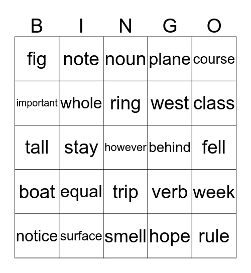 SLCSB Sight Words 3.1 Bingo Card