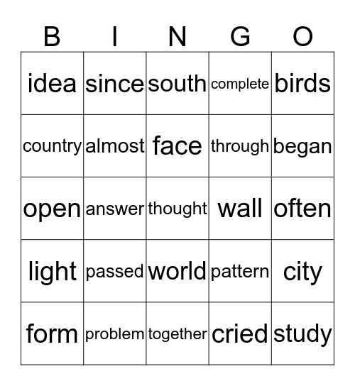 SLCSB Sight Words 2.4 Bingo Card