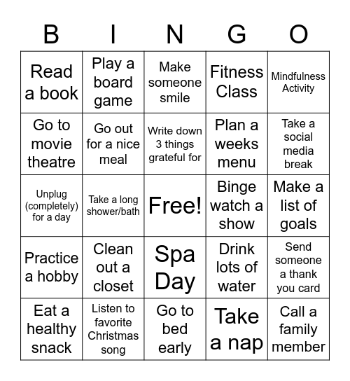 Techbusters-Holiday Challenge Bingo Card