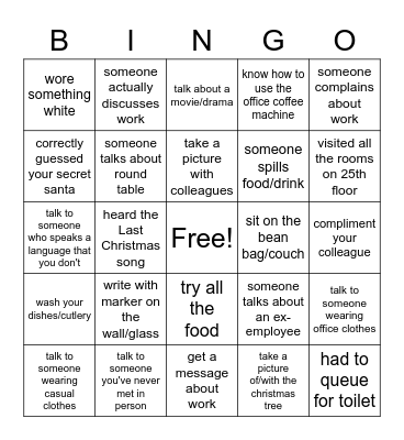 Christmas Bingo Card