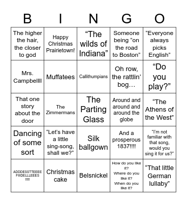Merry Prairie Bingo Card