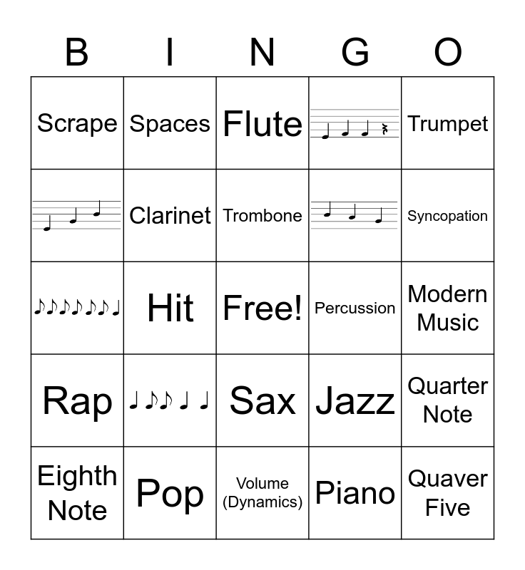 Music Bingo 2022 ver. 3 Bingo Card