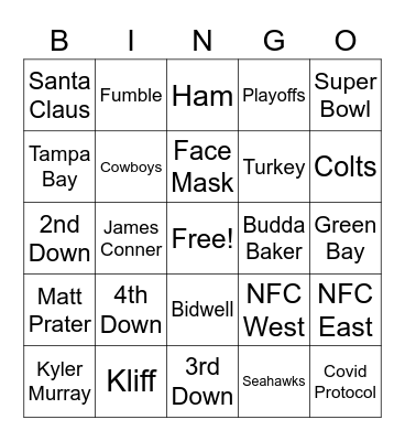 CARDINALS CHRISTMAS BINGO Card