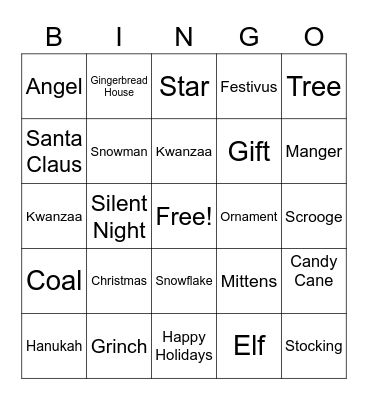 Holiday Bingo Card
