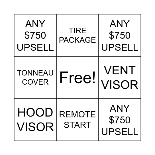 EASTERN CHRYSLER Bingo Card