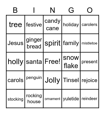 Christmas Time Bingo Card