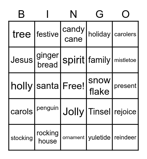 Christmas Time Bingo Card