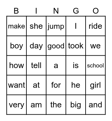BINGO Card