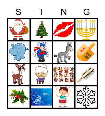 Holiday SING-O Bingo Card