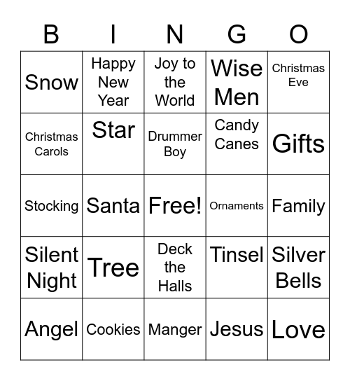 Christmas Bingo Card