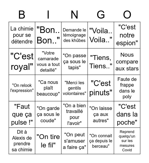 Les 35h du Vendredi Bingo Card