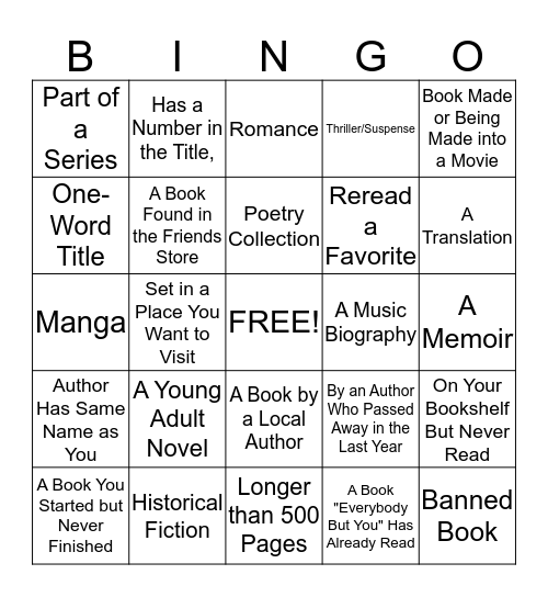 Mountain View Library Adult Summer Reading Bingo Card