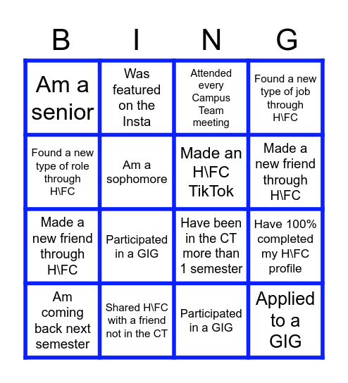 H\FC Campus Team Bingo! Bingo Card