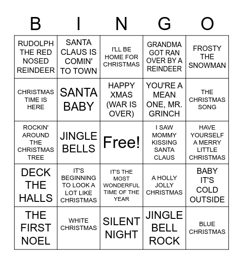 CHRISTMAS Bingo Card