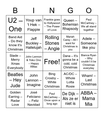 MuziekBingo Windesheim Bingo Card