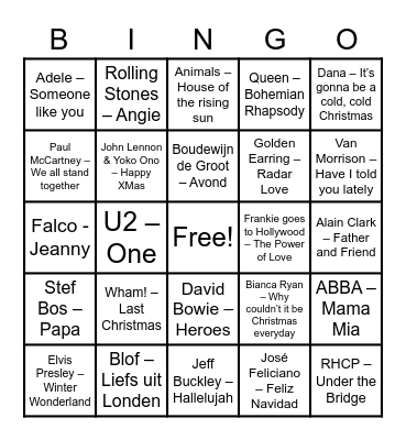 MuziekBingo Windesheim Bingo Card