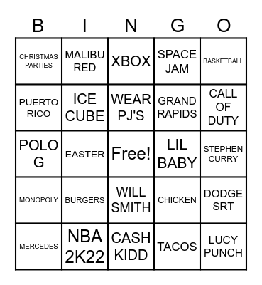 FAVORITE MEMORIES Bingo Card