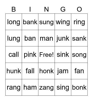 glued sounds Bingo Card