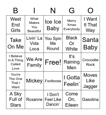 Boombox bingo Card