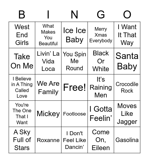 Boombox bingo Card