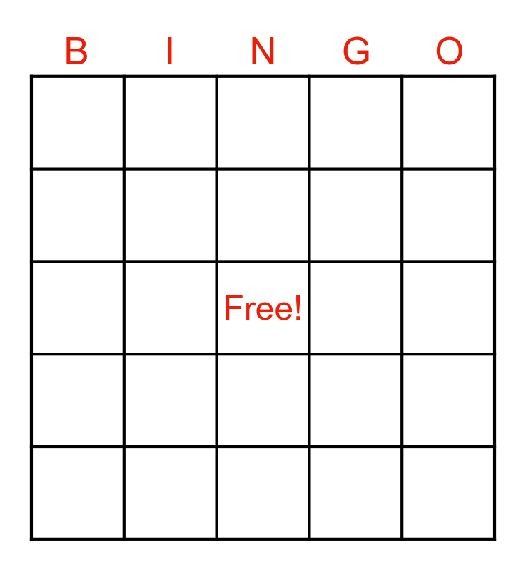 Aliforte Bingo Card