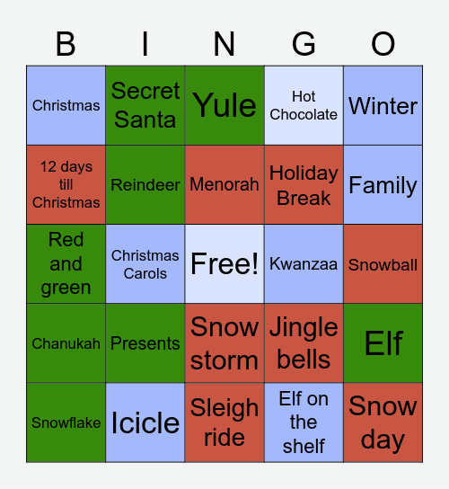 Holiday Bingo Card