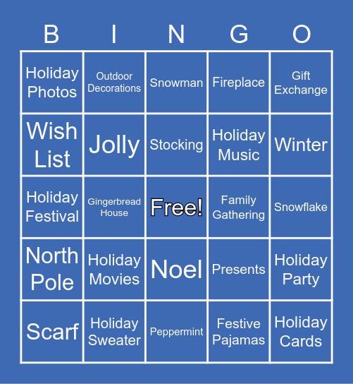 SimplyInsured's Holiday Bingo (Black Out) Bingo Card