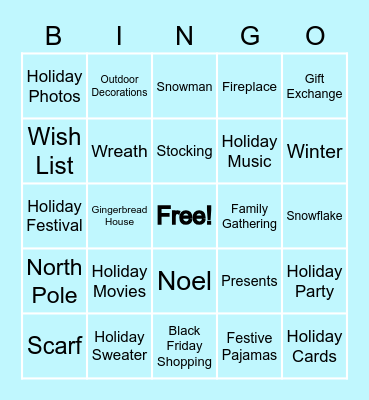 Holiday Bingo Card