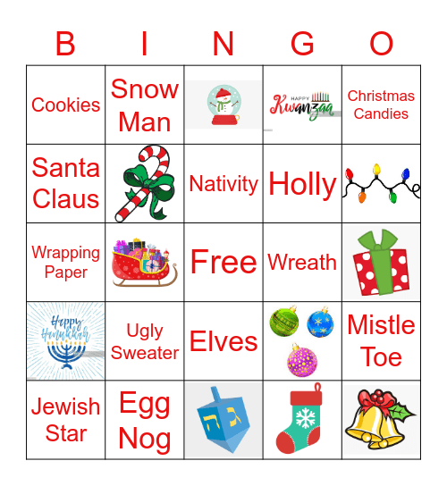 Holiday Bingo Card