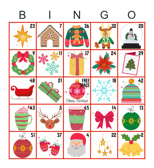 Holiday BINGO Card