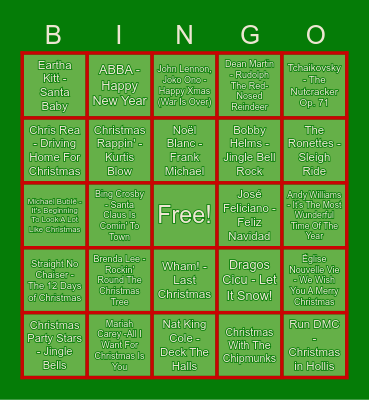 Rainforest Alliance HOLIDAYS BINGO Card