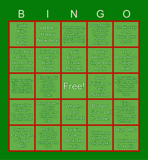 Rainforest Alliance HOLIDAYS BINGO Card