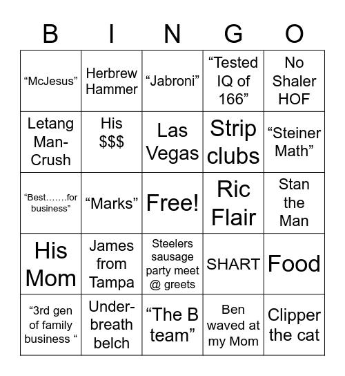 Mark Madden BINGO Card