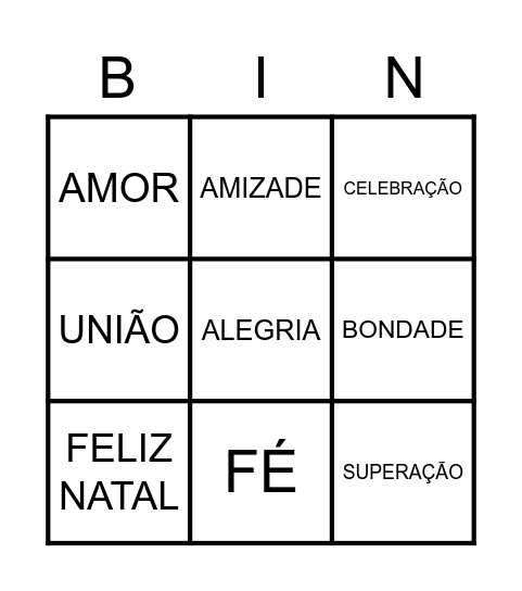 Planning Foods Sentimentos Bingo Card