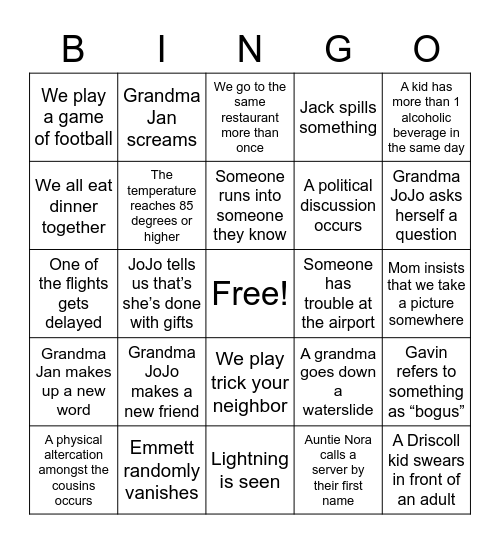 Jamaica Bingo 2021 Bingo Card