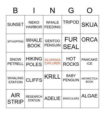 ANTARCTICA Bingo Card