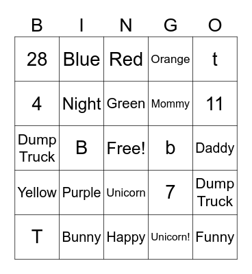 Bethanys bingo Card