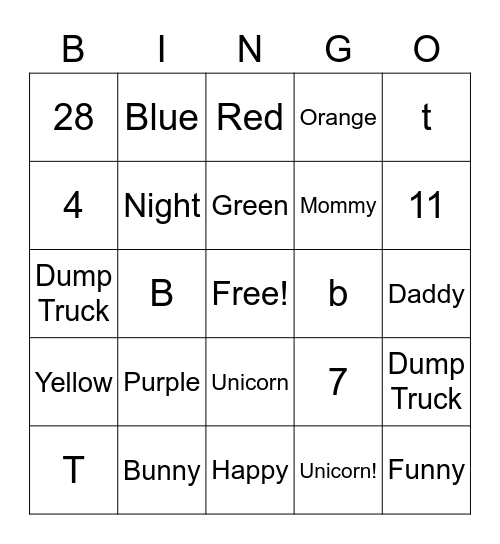 Bethanys bingo Card