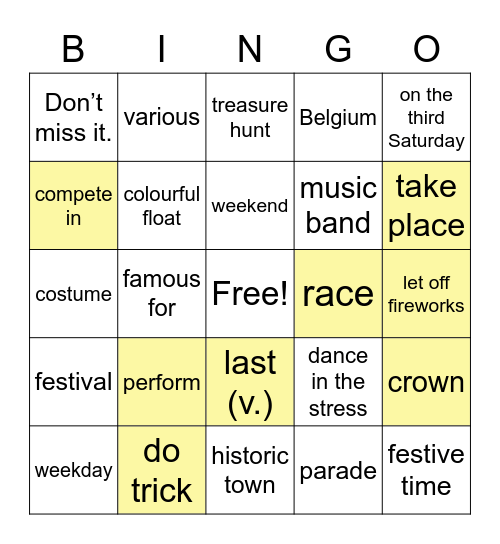 P.62 Festive Time Bingo Card